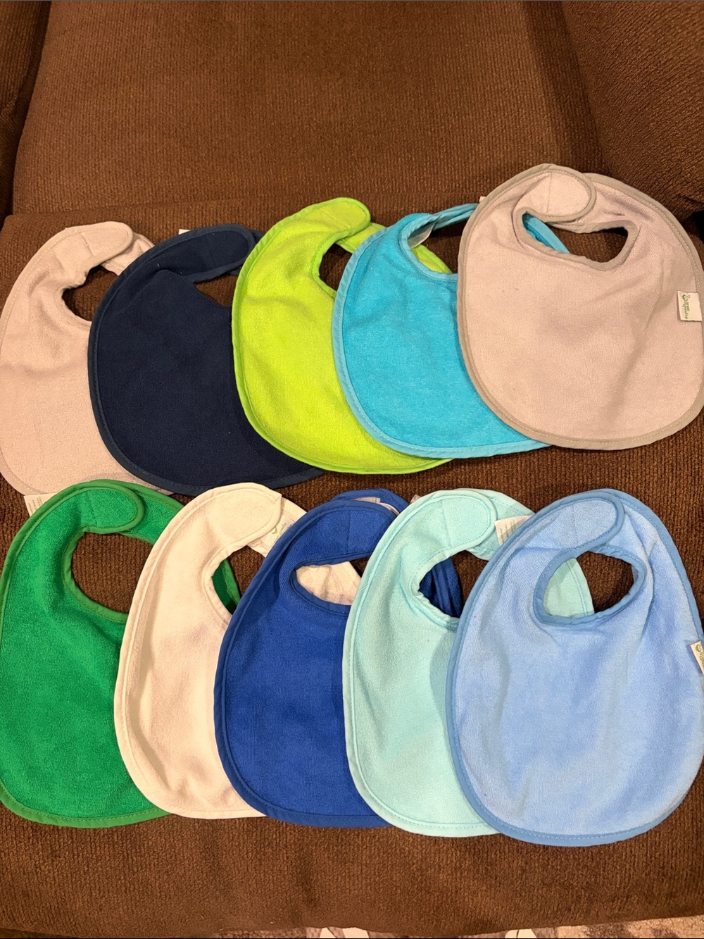 (NWOT) GREEN SPROUTS Soft Cotton Baby Bibs - Multi Color Set of 10